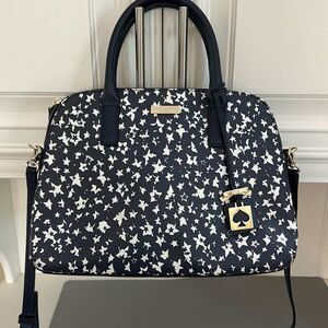 Kate Spade Brightwater Rachelle Stargazer Grainy Textured Vinyl Navy White